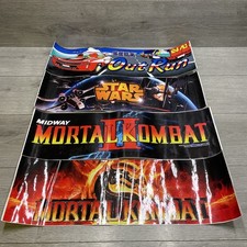 4 x Arcade Marquee Stickers - Mortal Kombat Out Run Mortal Kombat II Star Wars