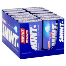 Smint Peppermint Sugar Free x 12 tins - 36  Mints per tin XXL