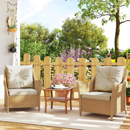 2pieces rattan wicker garden - rattan,
