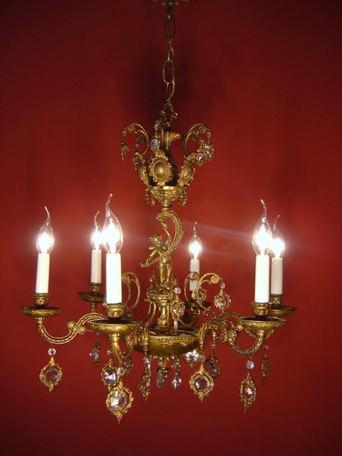 Light bronze chandelier with - chandelier,