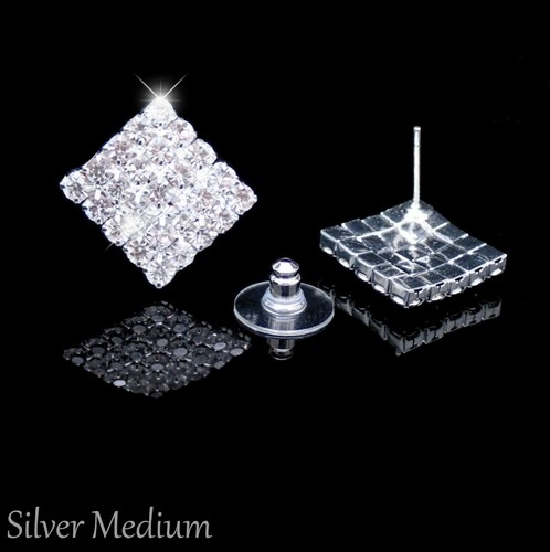 Diamond square stud - diamond,