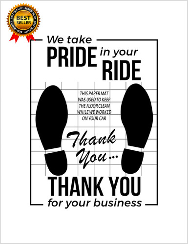 White car paper floor mats - white,