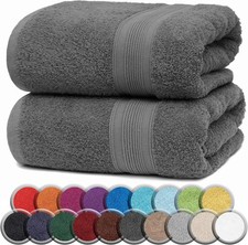 2X Extra Large Big Super Jumbo Bath Sheets 100x200 cm Egyptian Cotton XXL Towels