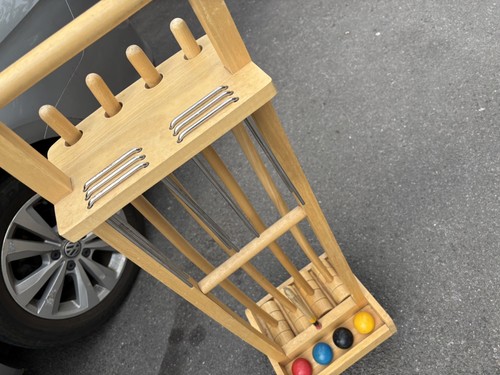 Vintage wooden croquet set - vintage,