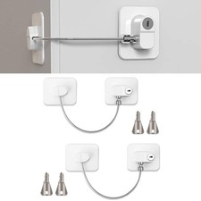 2PCs Refrigerator Lock with Key Childproof Safety for Kids Window Door Drawer UK