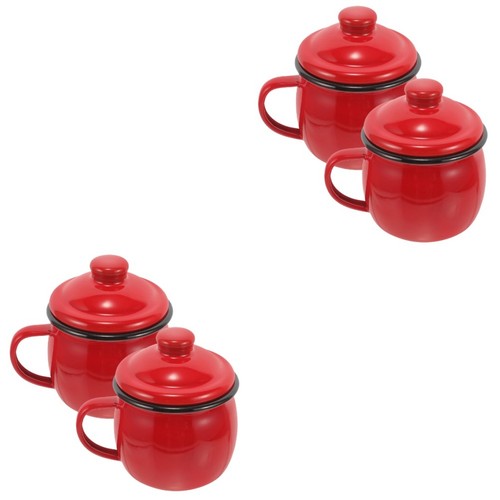 Set reusable red enamel - of,