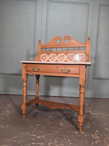 Marble top antique pine wash - antique,