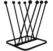 Steel Boot Rack Black Powder Coated 4 Pair Wellie Welly Holder Stand Storage