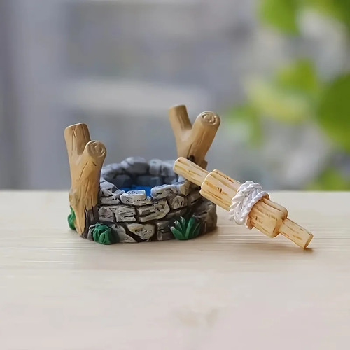 Miniature wishing well statue - miniature,