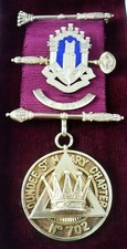 Cased Sterling Silver Gilt Masonic Jewel Medal, Dundee St Mary Chapter 