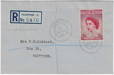 S Rhodesia 1953 Reg'd FDC set sg 77 QEII Coronation PLUMBTREE 1/JUN 53/*