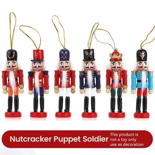 6pcs 12cm wooden nutcracker - 6pcs,