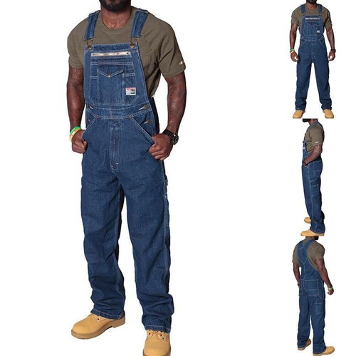 Men denim dungarees bib pants - dungarees,