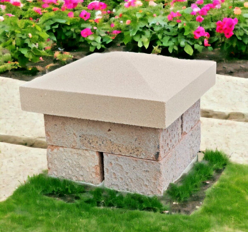 Cast stone pier cap 1x1 - stone, aoh