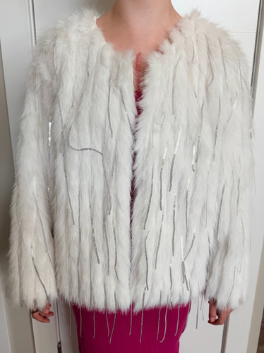 New white faux - fur, jacket