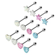 Crystal Paved Epoxy Tongue Bar