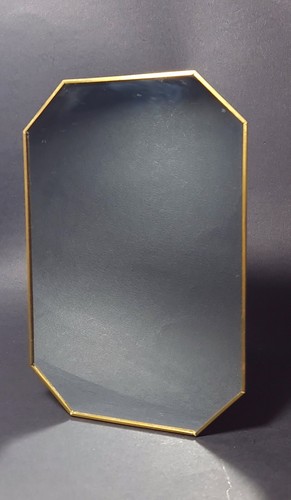 Brass effect octagonal mirror - effect,