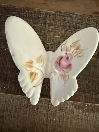 Vtg ceramic butterflies pink - vtg,