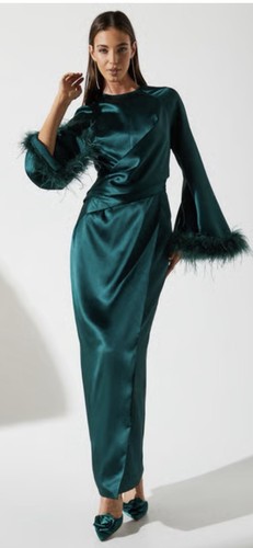 Emerald green feather - green,