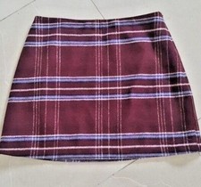 AVENUE ladies winter mini skirt plaid lined size 14UK vgc