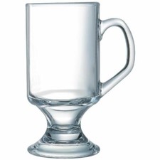 Arcoroc Footed Coffee Mugs Toughened Glass for Serving 290ml Set of 24