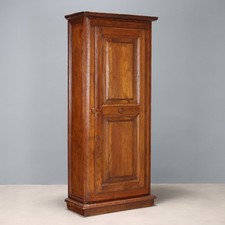 Antique Wardrobe Oak Iron 4 Shelves Italy XX Century Original