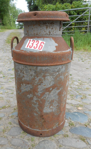 Antique rustic milk churn - antique,