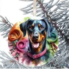 Doberman Dog Hanging Bauble Gift Present Decoration Christmas 