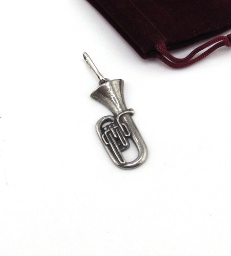 Tuba pewter motif zipper pull - pewter,