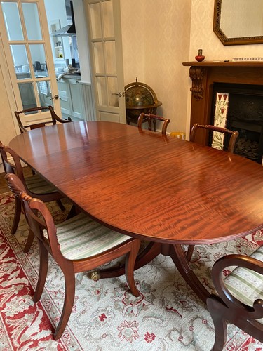 Dining table and - chairs, 6