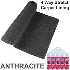 Camper Van Lining 4 Way Stretch Boat Motorhome Carpet Kit Anthracite Dark Grey