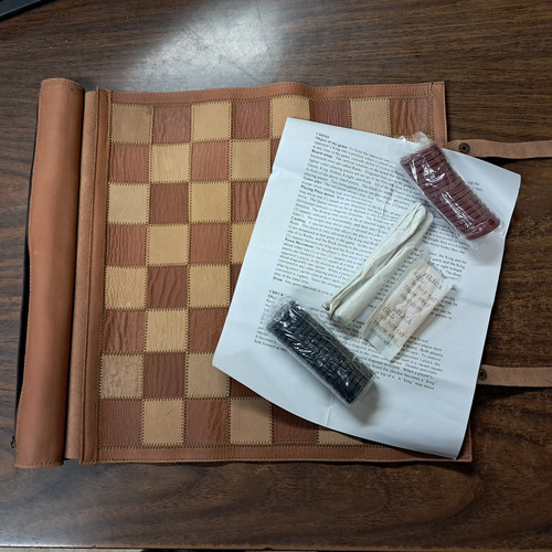 Leather travel chess - leather, &