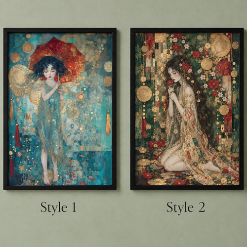 Vintage art nouveau woman - vintage, in