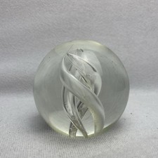 Large Glass Paperweight Controlled Bubble Swirl 6.5cm Tall 453gm skuLR