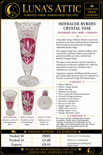 Hofbauer byrdes crystal vase - byrdes,