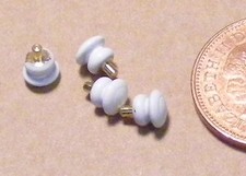 Dolls House Ceramic Door Knob Set 4 Plain DIY 1:12 Scale Handles 718 Tumdee