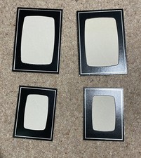 4 Black With Silver Edge Detail Photography Photo Frames, Medium And Small Size