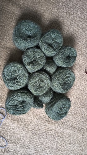 Green wool acrylic blend - green,, dk,