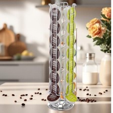 REVOLVING ROTATING 32 COFFEE POD CAPSULE HOLDER TOWER STAND RACK DOLCE GUSTO