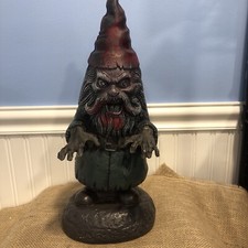 Spirit Halloween Zombie Garden Gnome  16” Plastic Blow Mold