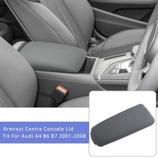 Black Leather Armrest Centre Console Lid For Audi A4 B6 B7 2001-2008 8E0864245E