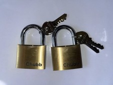 2 X Chubb Padlock Solid Brass