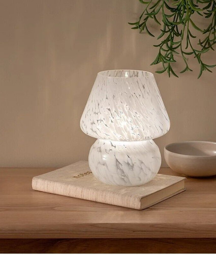White glass mushroom - white,