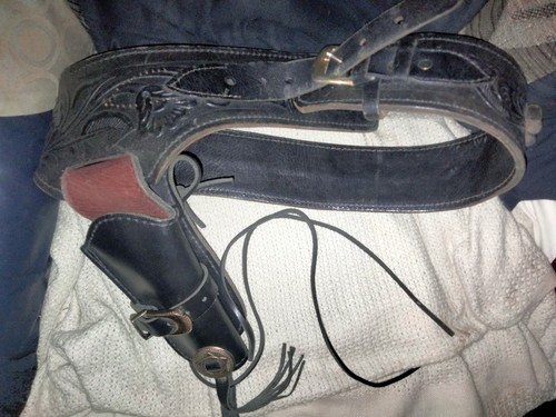 Vintage cowboy gun holster rig - gun,