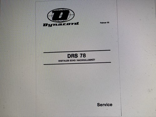 Dynacord drs78 service - dynacord,