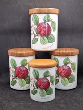 4 Portmeirion Pomona Storage Jars The Hoary Morning Apple Rare Vintage VGC