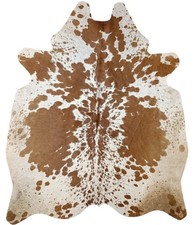 Genuine Cow hide Rug Brown