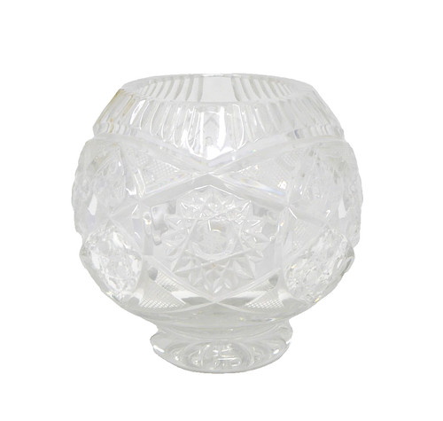 Crystal rose bowl vase cut - crystal,