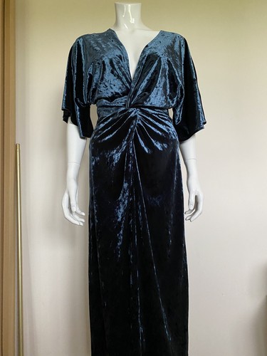 Zara teal crushed velvet midi - zara,
