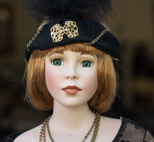 1920 style porcelain doll - style,